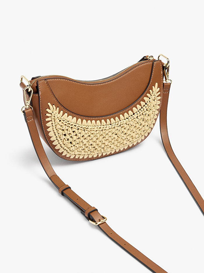 Hasır Efekt Detaylı El Çantası