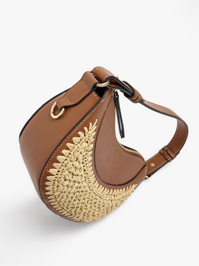 Hasır Efekt Detaylı El Çantası