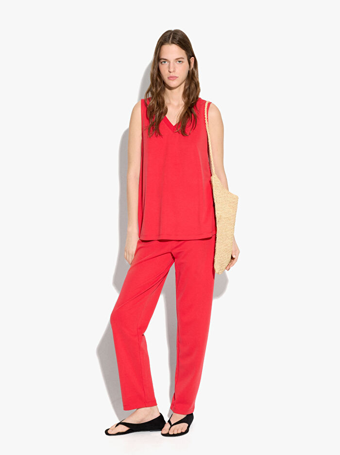 V Yakalı Bol Kesim Üst