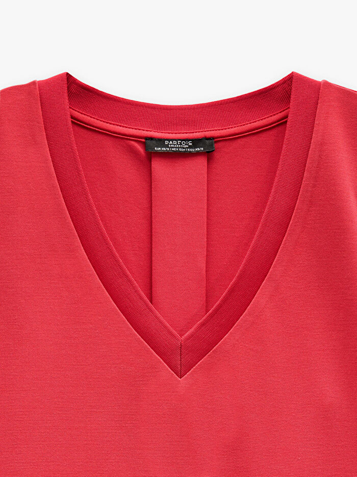 V Yakalı Bol Kesim Üst