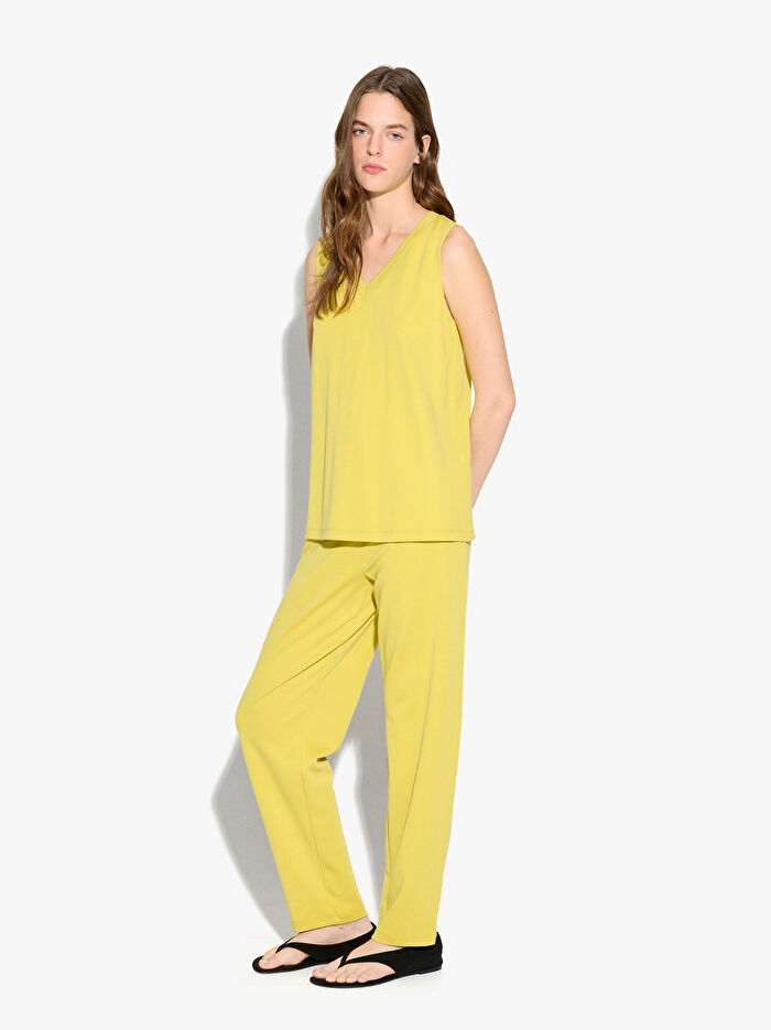 Beli Lastikli Dökümlü Pantolon