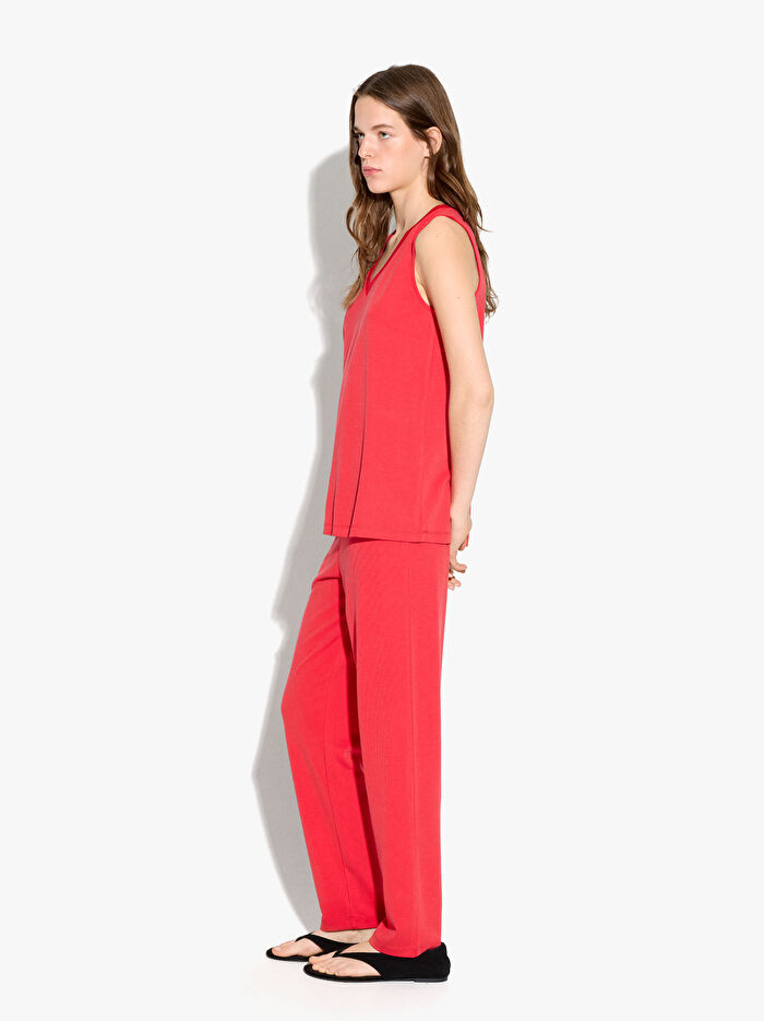 Beli Lastikli Dökümlü Pantolon