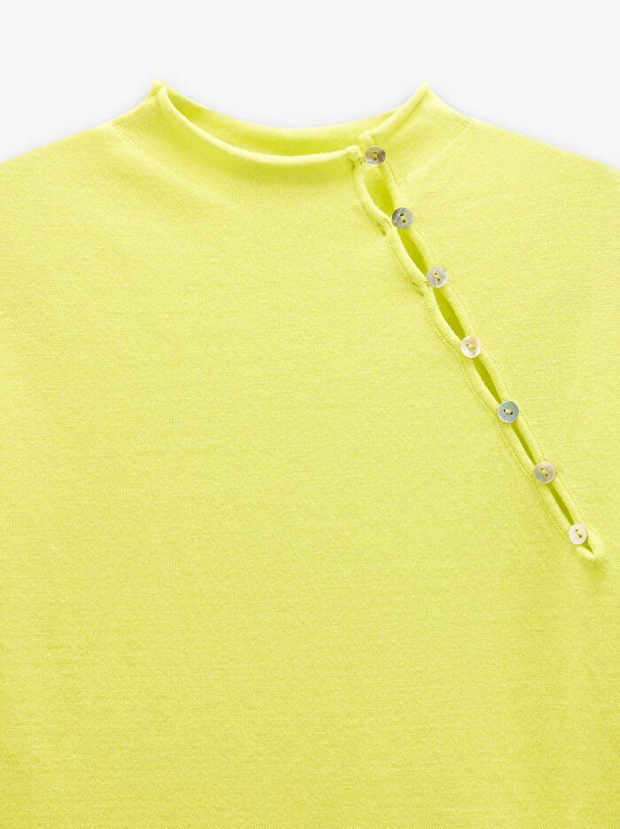 Düğme Detaylı Örme Kazak