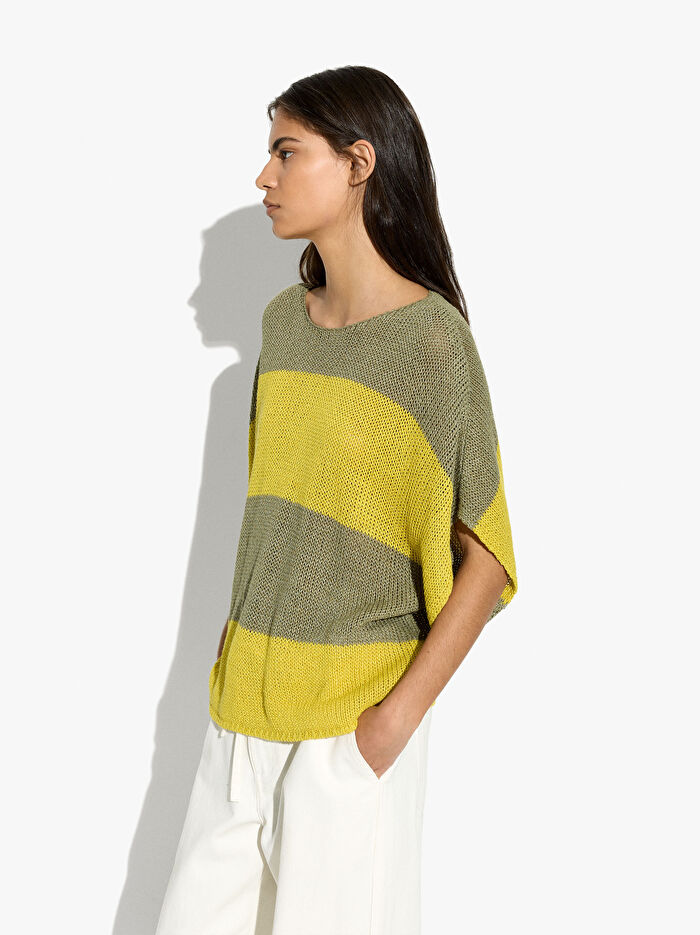 Çizgili Örme Kazak