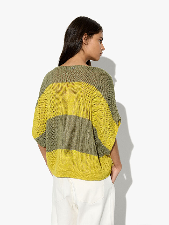 Çizgili Örme Kazak