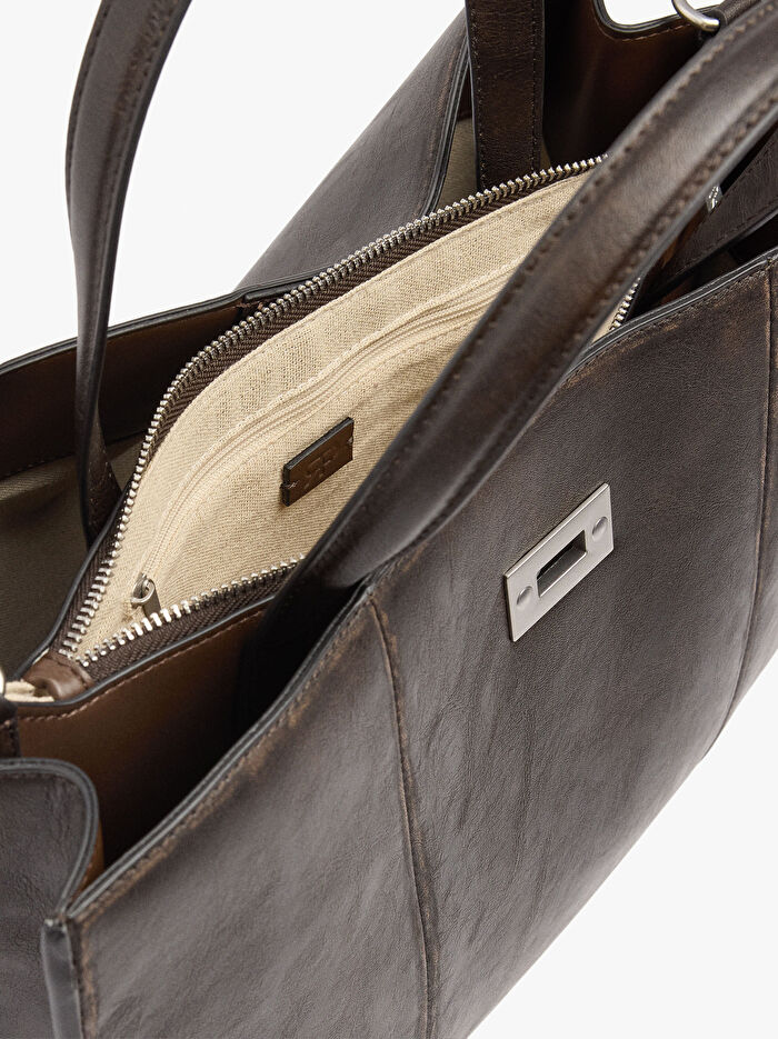 Çatlak Efektli 15 İnç Laptop Çantası