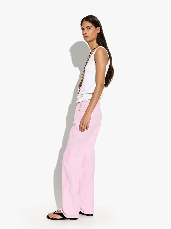 %100 Pamuk Nakışlı Pantolon