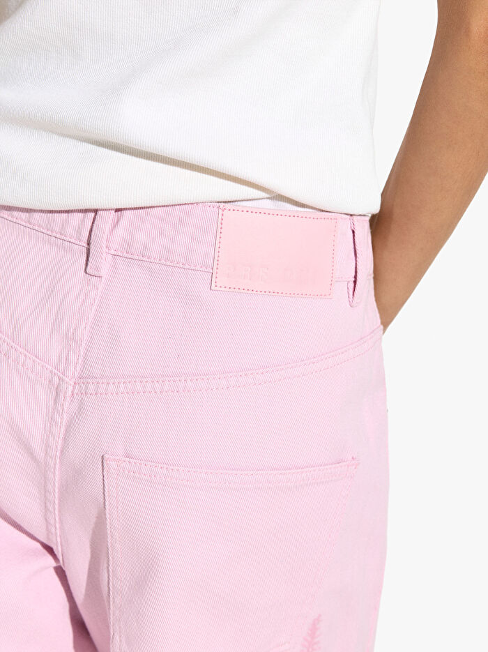 %100 Pamuk Nakışlı Pantolon