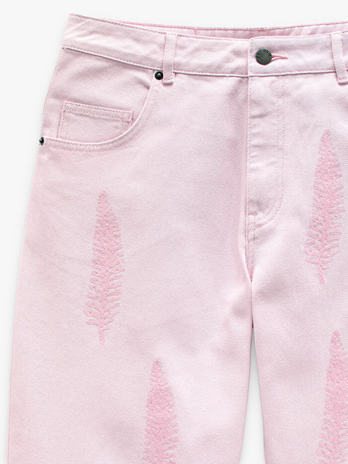 %100 Pamuk Nakışlı Pantolon