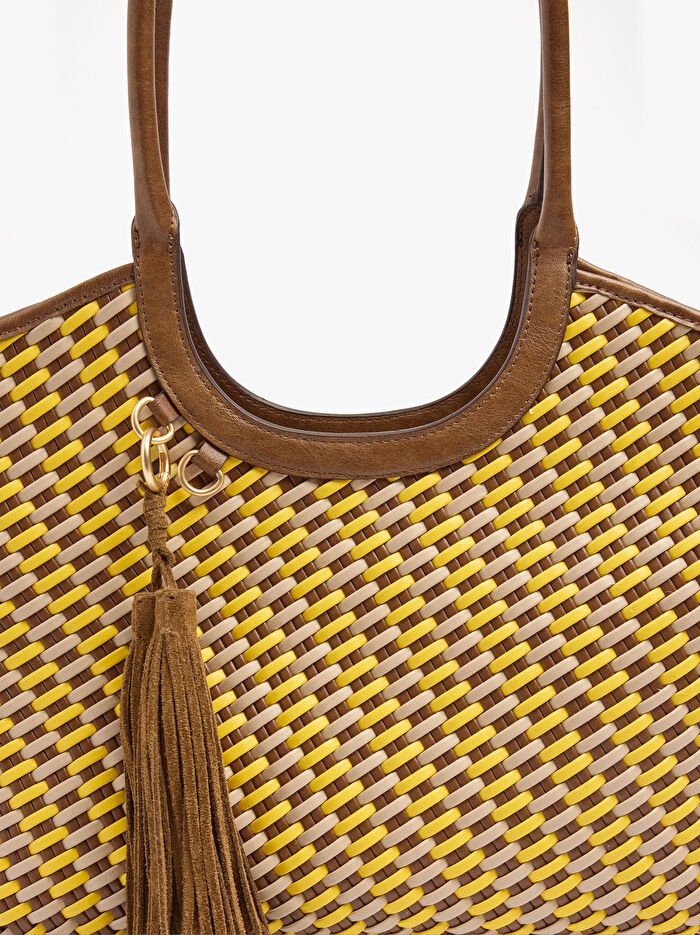 İçi Çıkarılabilir Örme Shopper Çanta