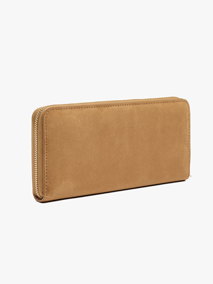 Deri Görünümlü Fermuarlı Cüzdan