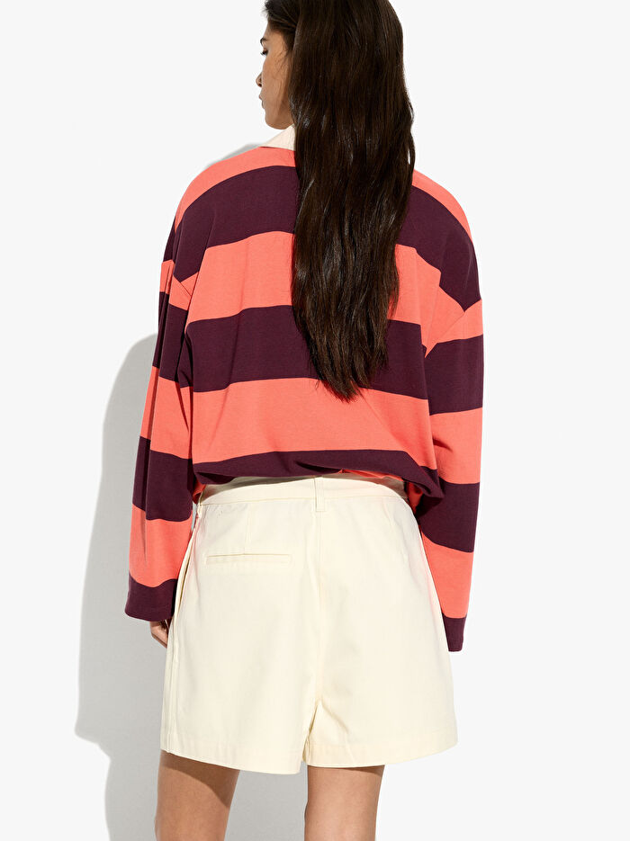 %100 Pamuklu Pileli Şort