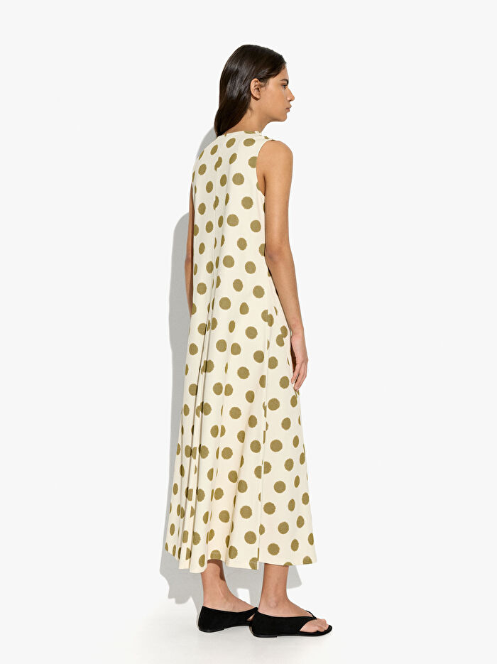 Puantiyeli Uzun Elbise