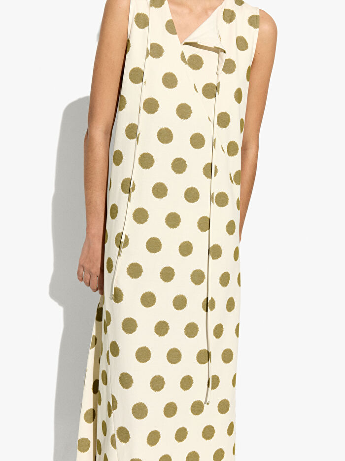 Puantiyeli Uzun Elbise