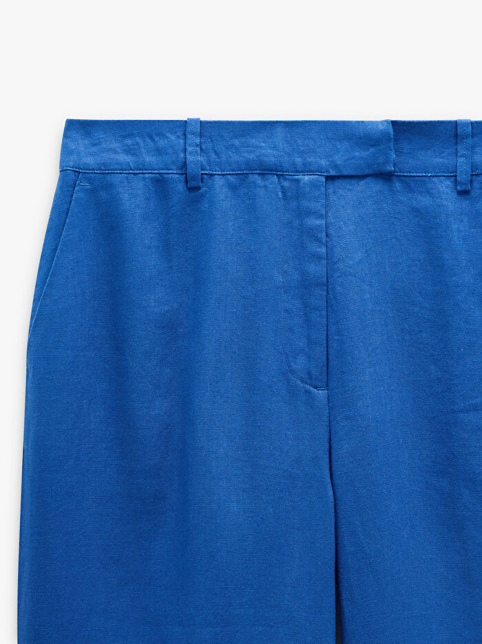 %100 Keten Düz Kesim Pantolon