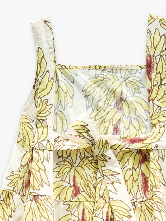 %100 Pamuk Midi Desenli Elbise