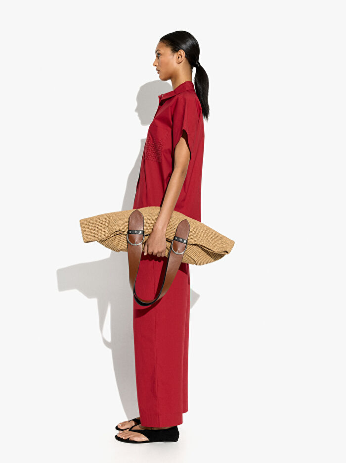 %100 Pamuk Cepli Kısa Kollu Gömlek