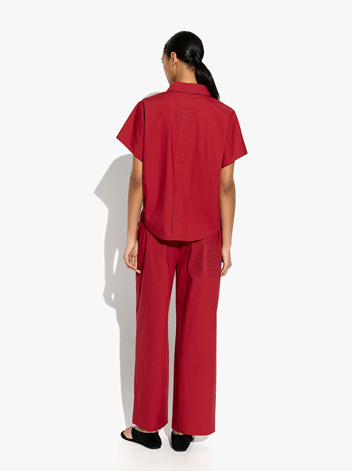 %100 Pamuk Cepli Kısa Kollu Gömlek