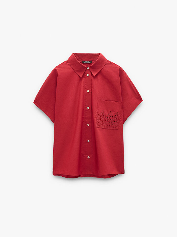 %100 Pamuk Cepli Kısa Kollu Gömlek