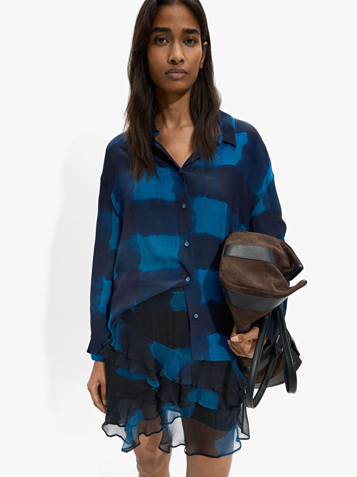 Kareli Fırfırlı Etek