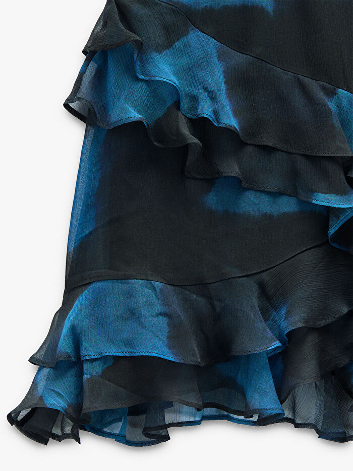 Kareli Fırfırlı Etek