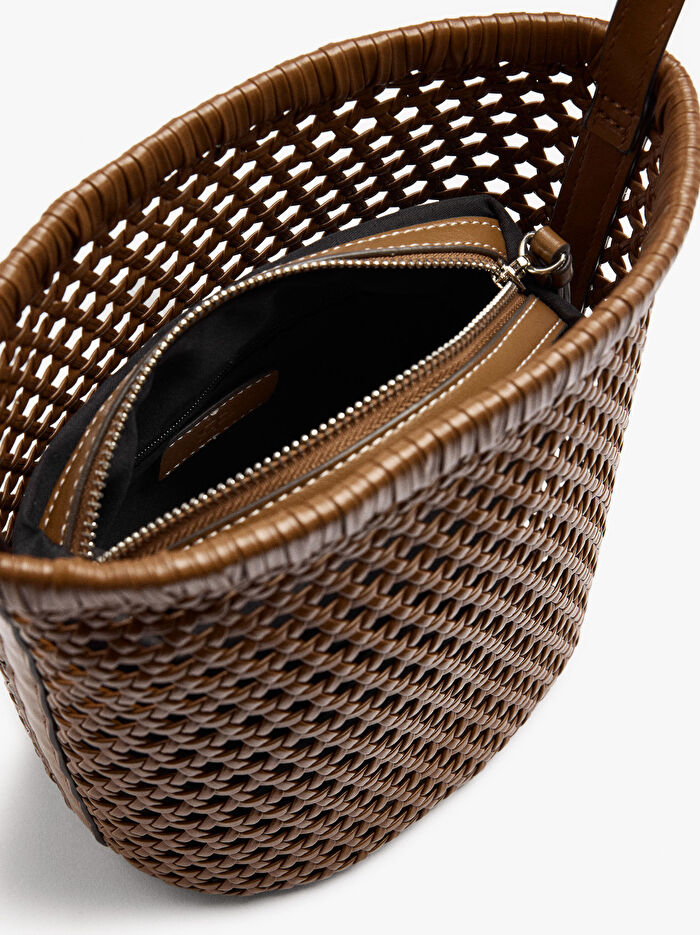 İçi Çıkarılabilir Örme Bucket Çanta