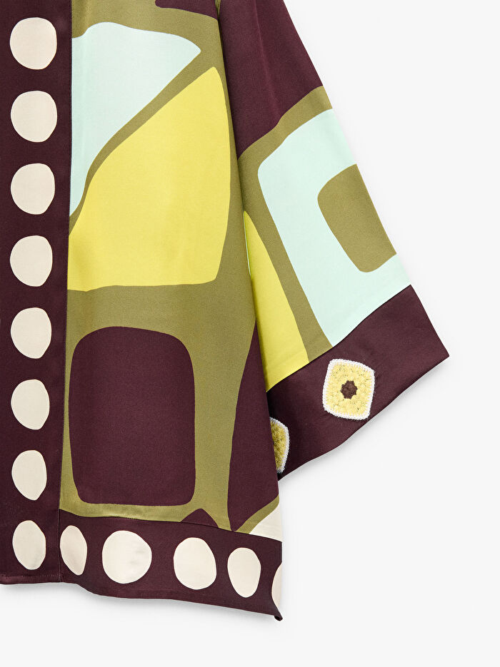 Geometrik Desenli Kimono