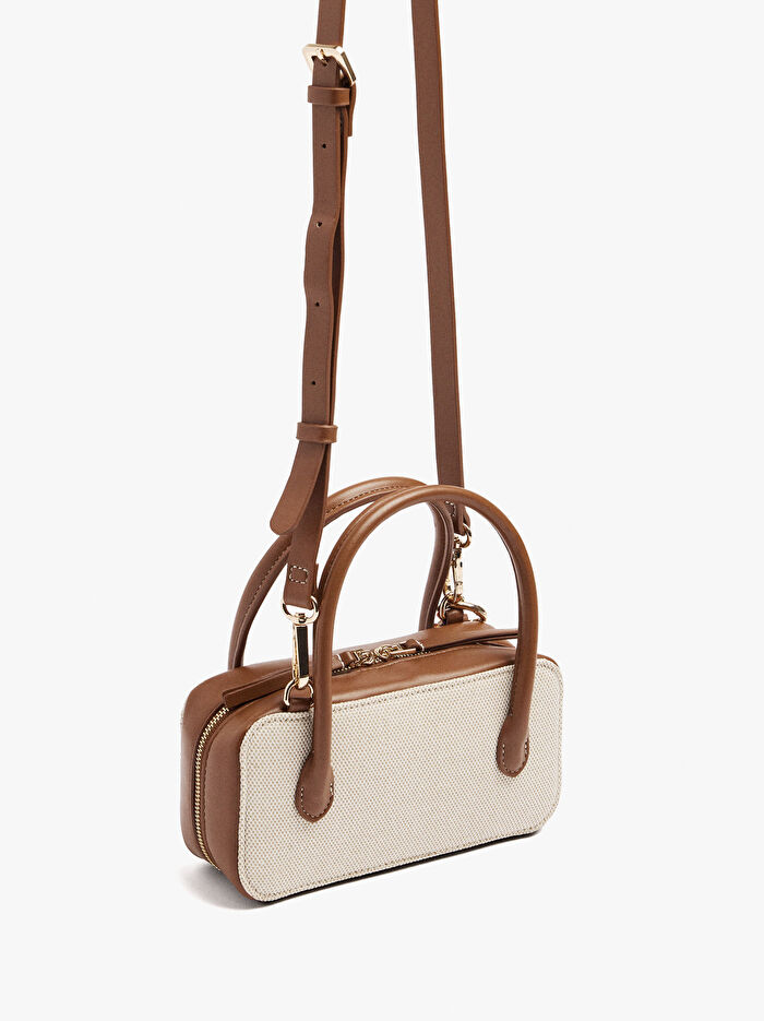 Kumaş ve Saplı Mini Çanta