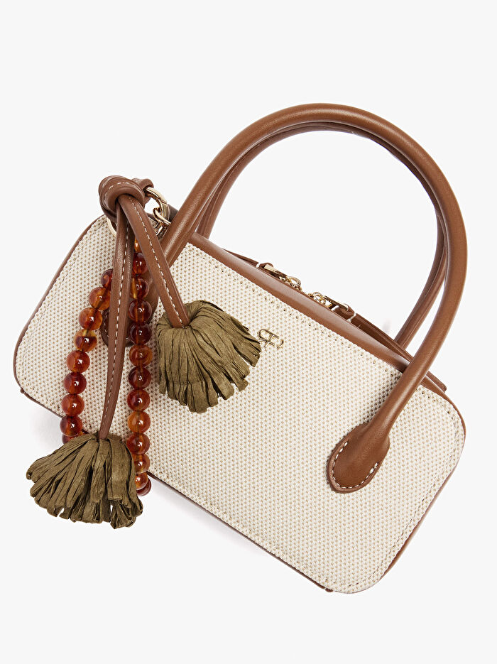 Kumaş ve Saplı Mini Çanta