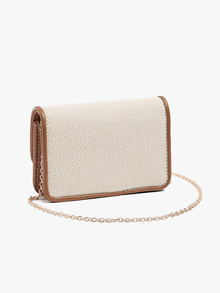 Kumaş Desenli Cüzdanlı Mini Çanta