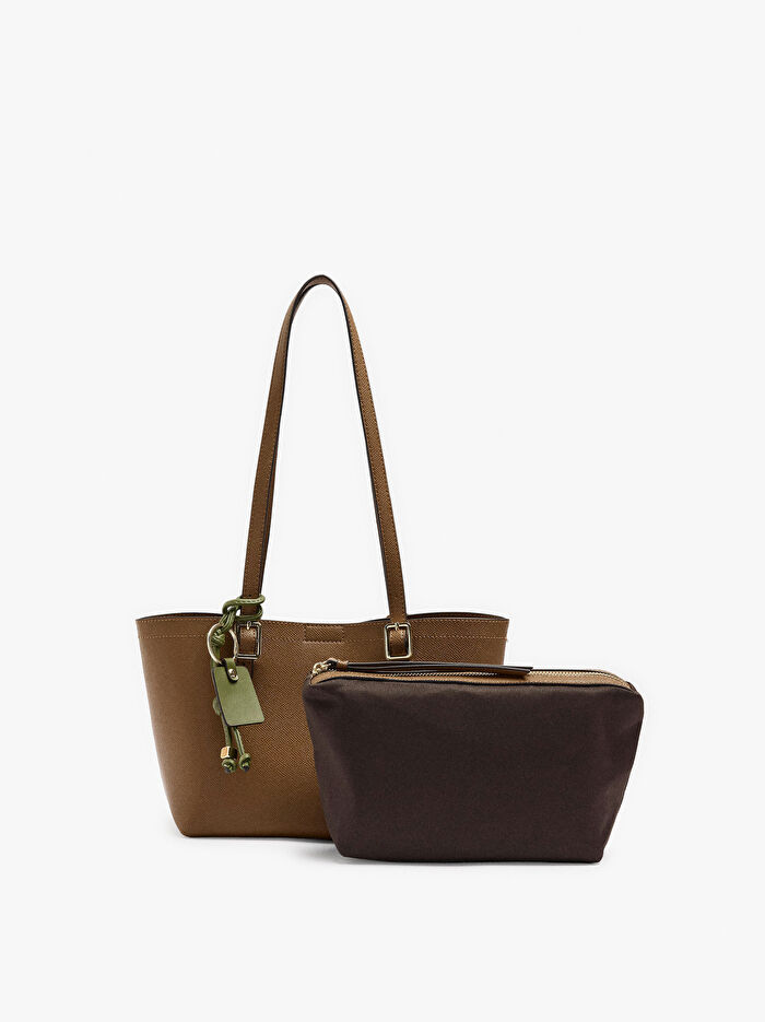 Dokulu İçi Çıkarılabilir Tote Çanta