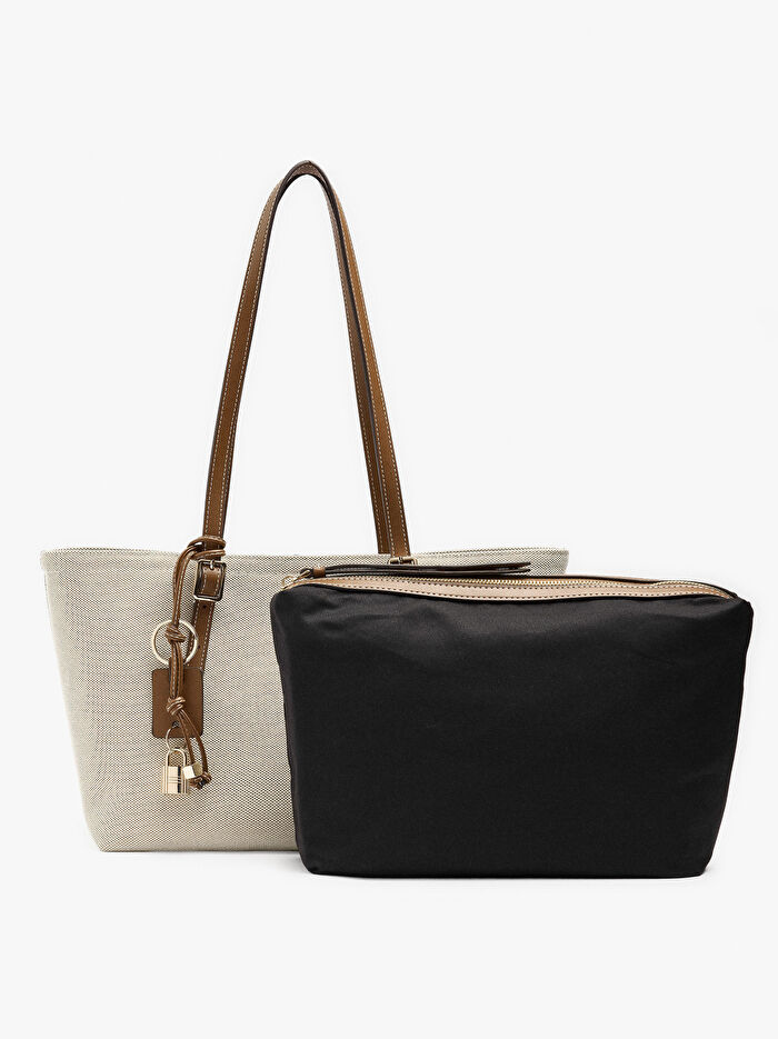 İçi Çıkarılabilir Shopper Kanvas Çanta