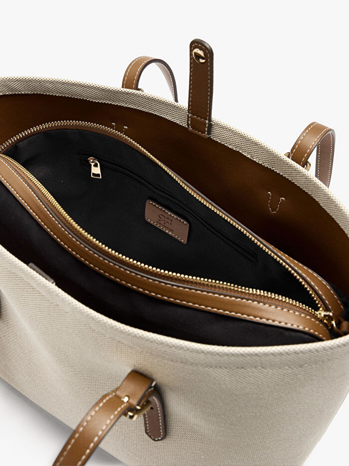 İçi Çıkarılabilir Shopper Kanvas Çanta