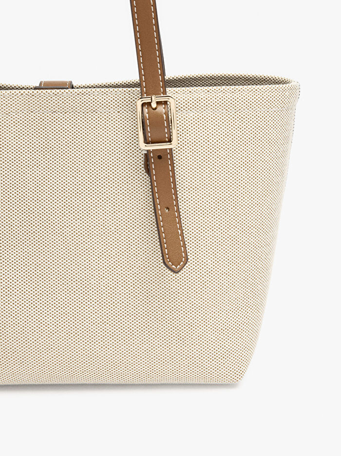 Çıkarılabilir Cepli Kanvas Tote Çanta