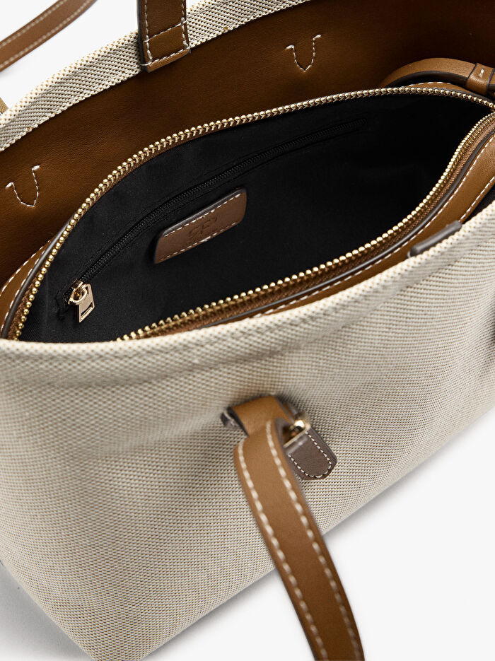 Çıkarılabilir Cepli Kanvas Tote Çanta