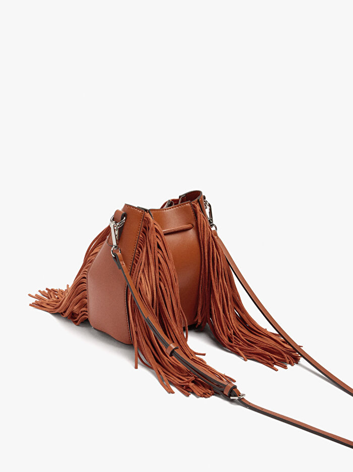 Uzun Püsküllü Bucket Çanta