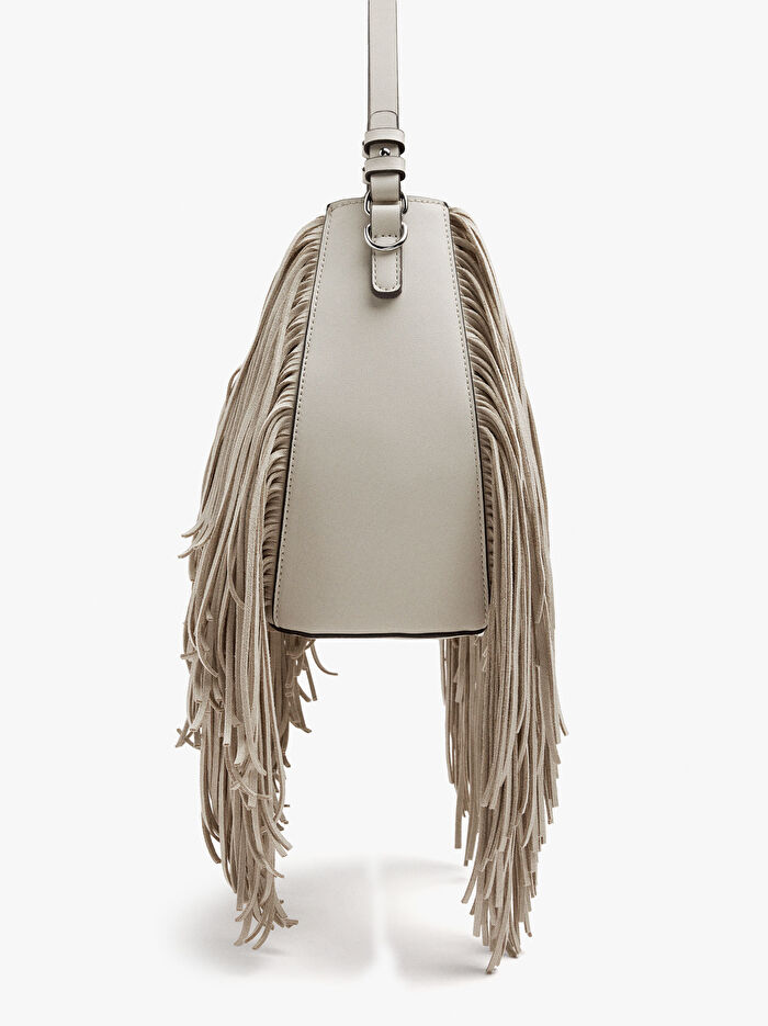 Uzun Püsküllü Bucket Çanta