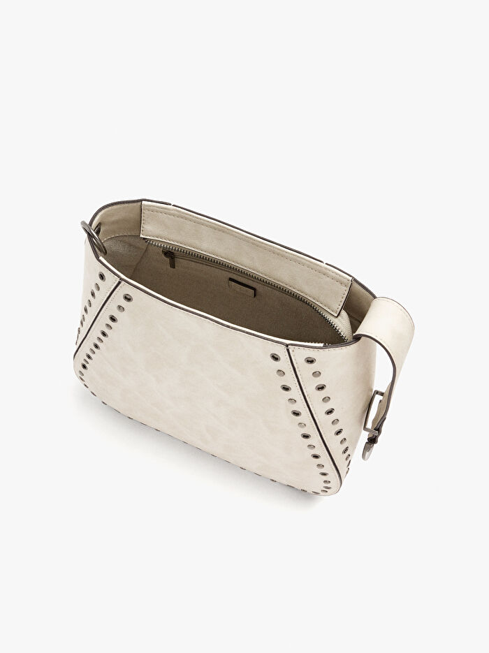 Püsküllü ve Zımba Detaylı Omuz Çantası L