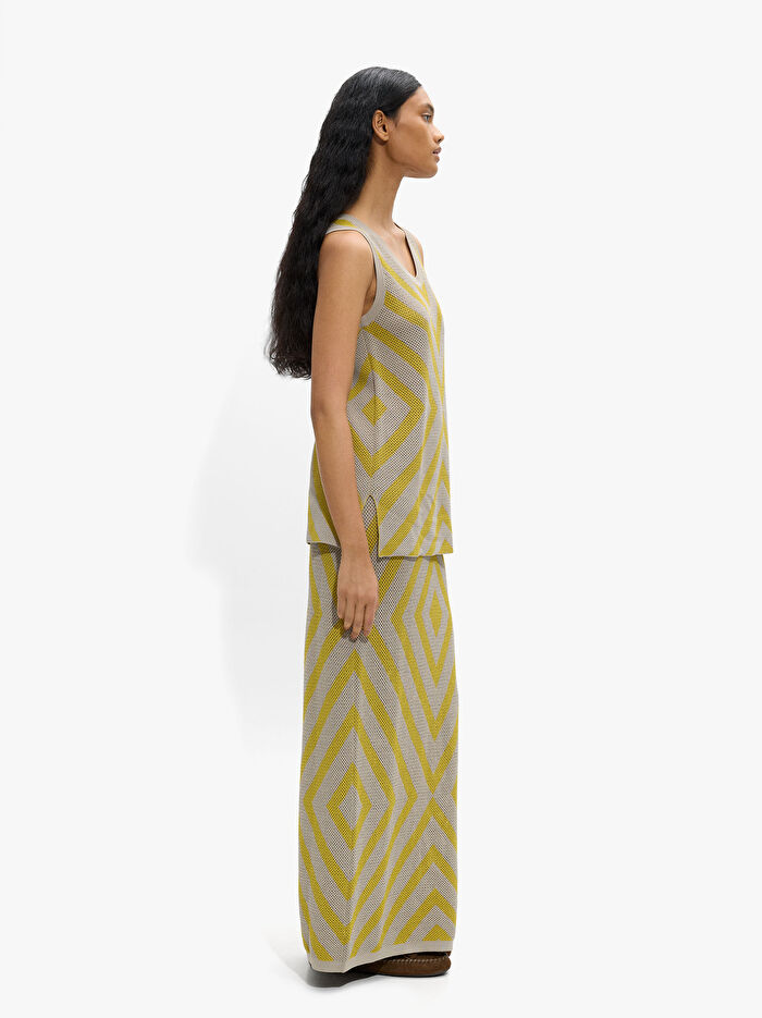 Desenli Geometrik File Üst