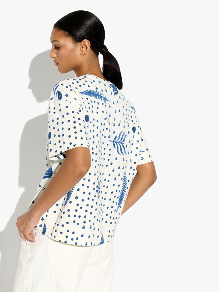 Desenli Pamuklu T-Shirt