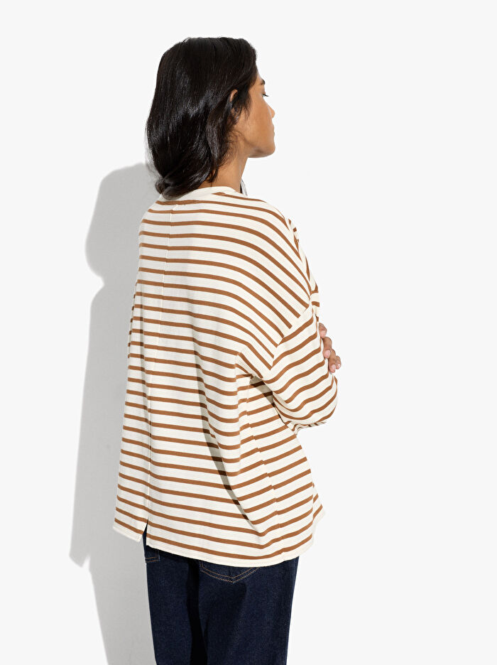 Çizgili T-Shirt %100 Pamuk