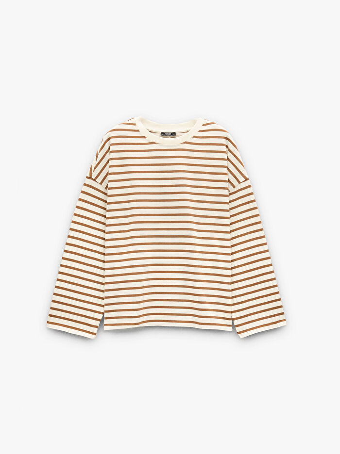 Çizgili T-Shirt %100 Pamuk