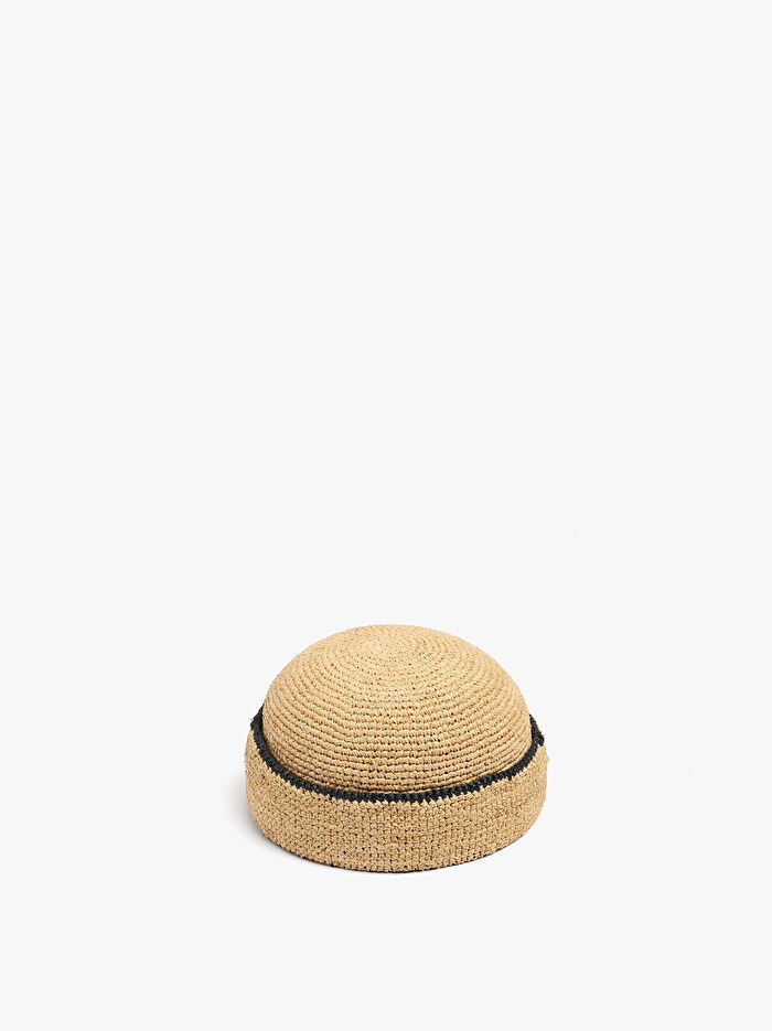 Rafya Pillbox Şapka