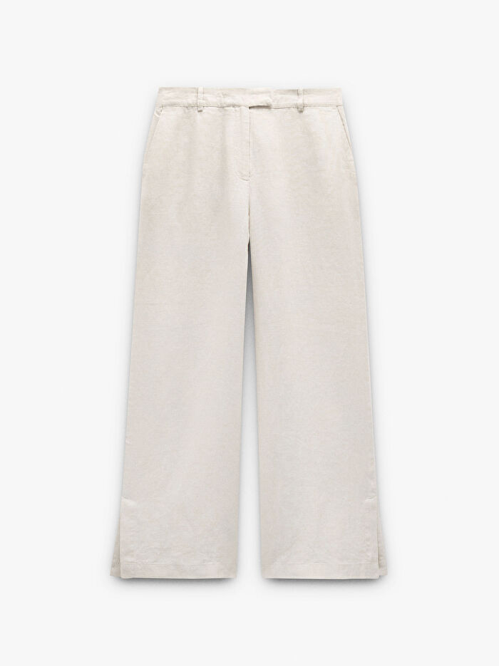 %100 Keten Pantolon