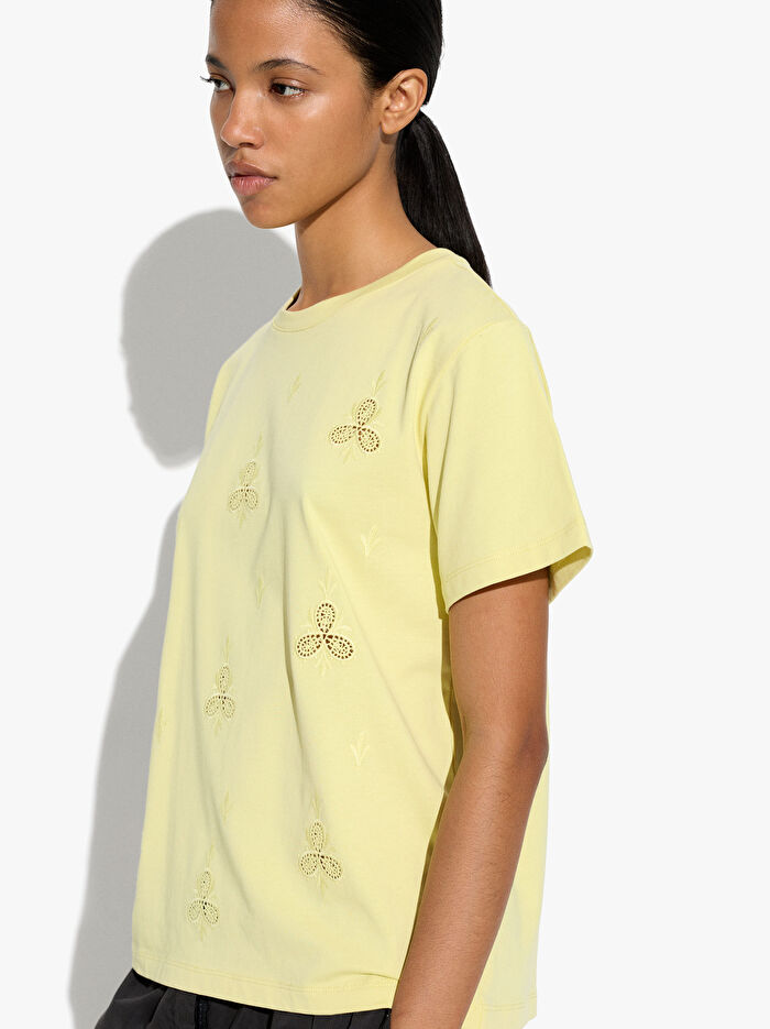 %100 Pamuk Nakışlı T-Shirt