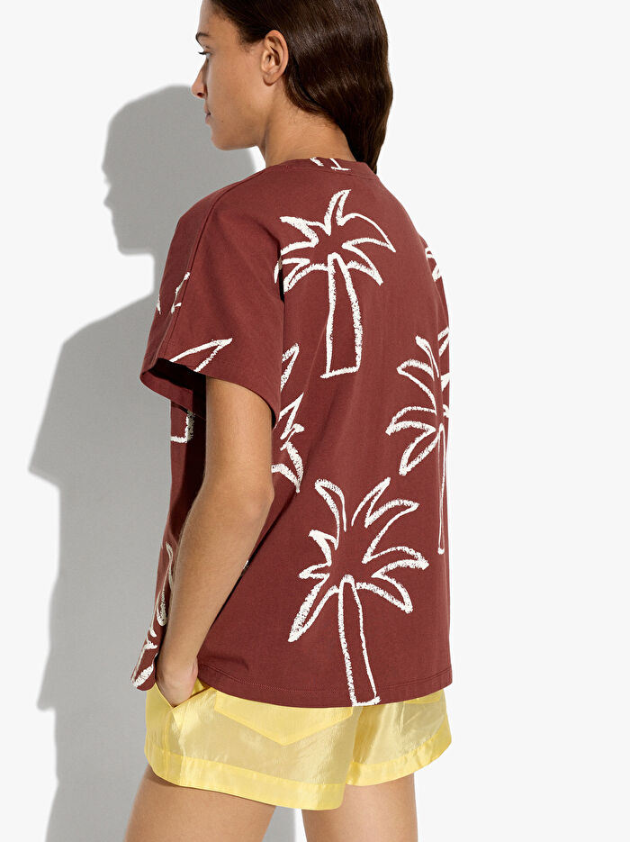 Desenli Pamuklu T-Shirt