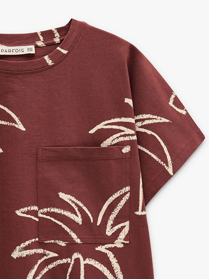 Desenli Pamuklu T-Shirt