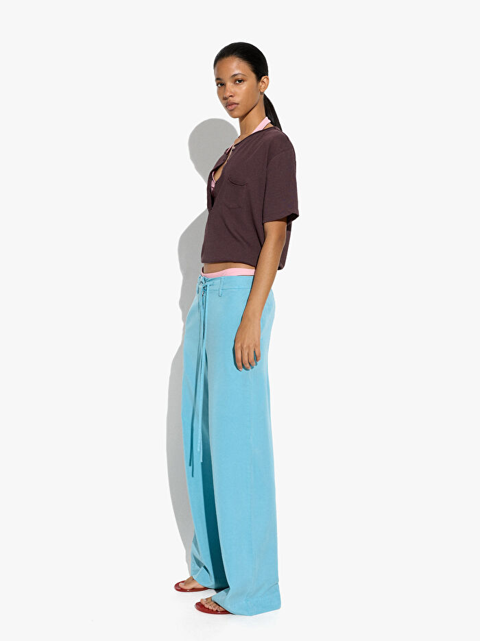 %100 Liyosel Düz Pantolon