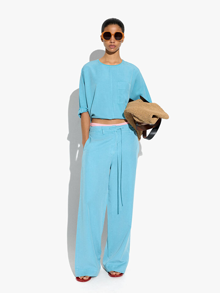 %100 Liyosel Düz Pantolon