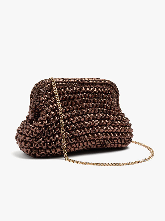 Metalik Party Clutch Çanta